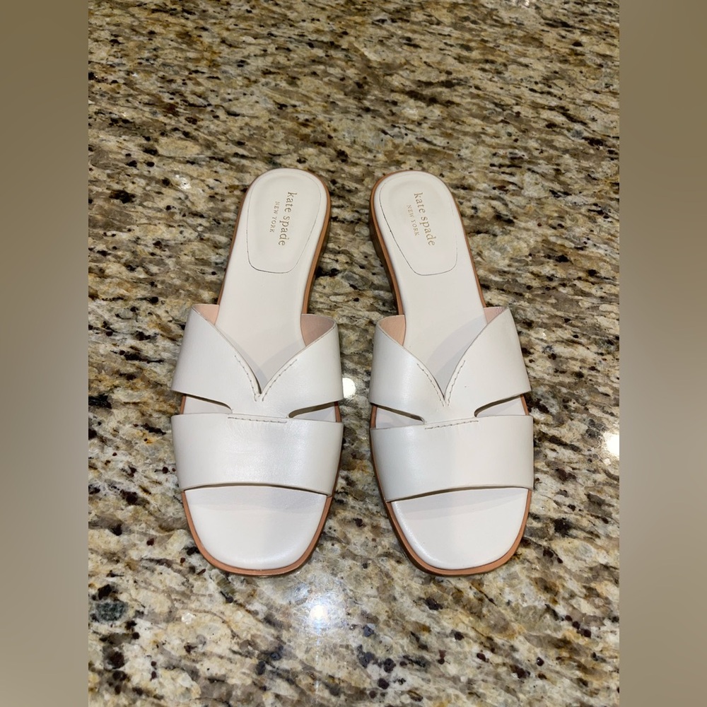Kate Spade New York Women's White Leather Dock Sandals Size 8.5